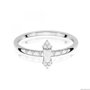 Pierścionek W0713 Diament 0,13ct białe złoto 375