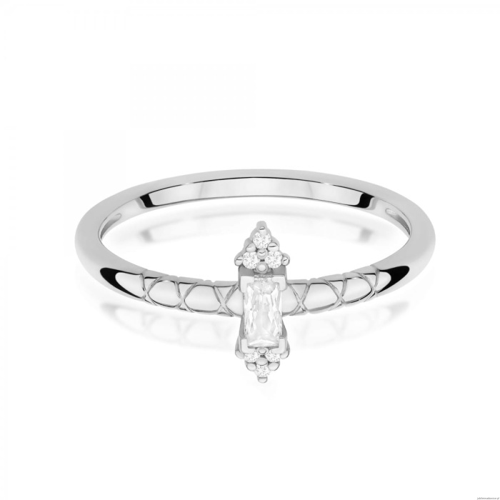 Pierścionek W0713 Diament 0,13ct białe złoto 375