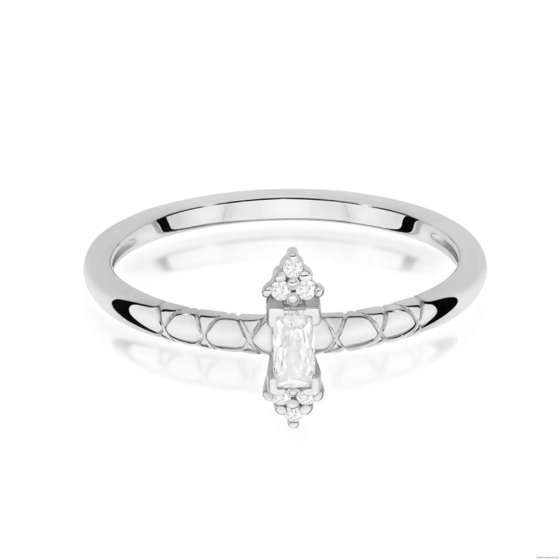 Pierścionek W0713 Diament 0,13ct białe złoto 375