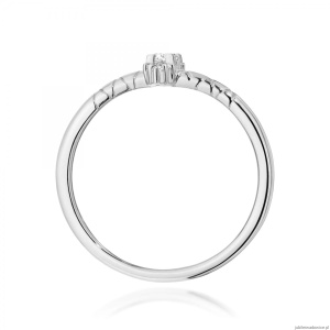 Pierścionek W0713 Diament 0,13ct białe złoto 375