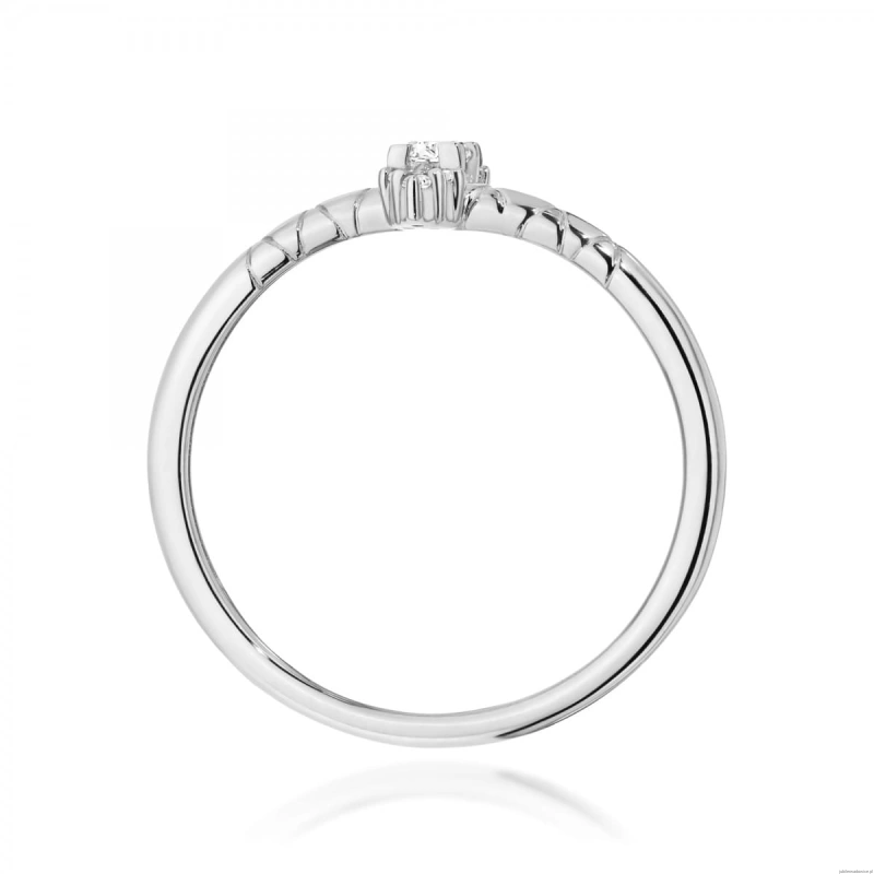 Pierścionek W0713 Diament 0,13ct białe złoto 375