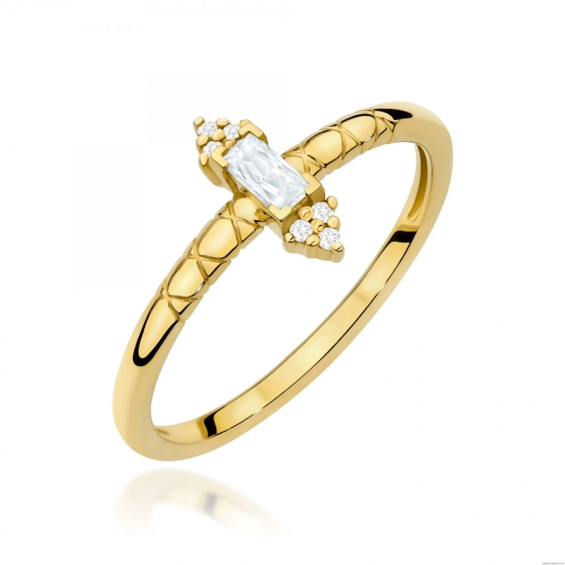 Pierścionek W0713 Diament 0,13ct żółte złoto 375
