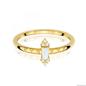Pierścionek W0713 Diament 0,13ct żółte złoto 375