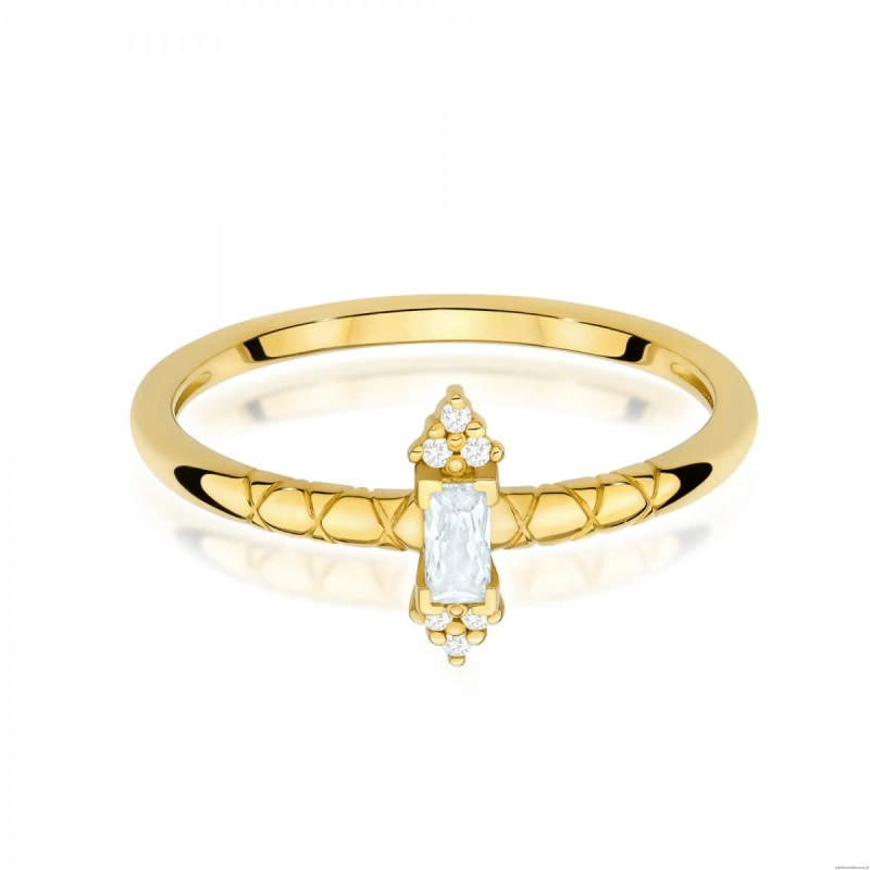 Pierścionek W0713 Diament 0,13ct żółte złoto 375
