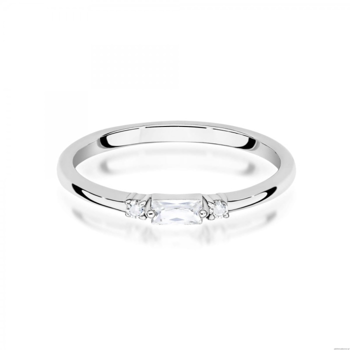 Pierścionek W0714 Diament 0,13ct białe złoto 375