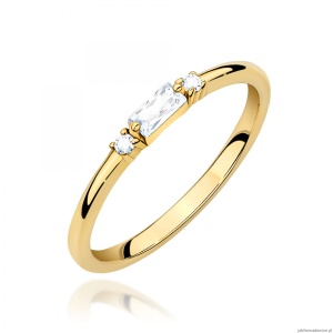 Pierścionek W0714 Diament 0,13ct żółte złoto 375