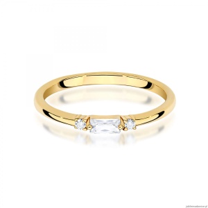 Pierścionek W0714 Diament 0,13ct żółte złoto 375