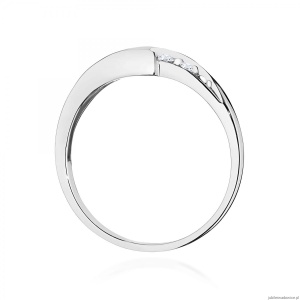 Pierścionek W0618 Czarny Diament 0,30ct białe złoto 375