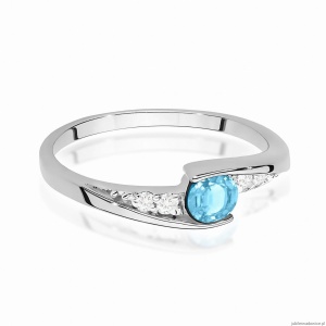 Pierścionek W0618 Topaz Swiss 0,25ct białe złoto 375