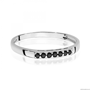 Pierścionek W0619 Czarny Diament 0,12ct białe złoto 375