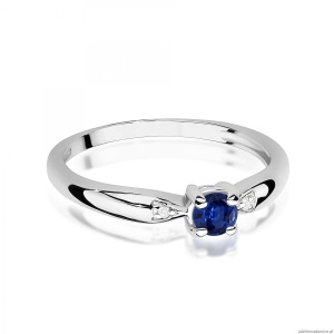 Pierścionek W0469 Szafir 0,15ct białe złoto 375