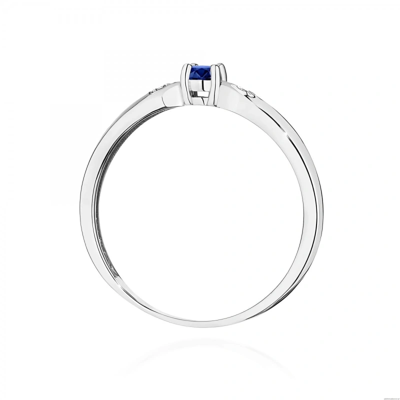 Pierścionek W0469 Szafir 0,15ct białe złoto 375
