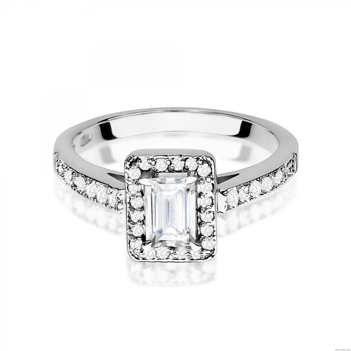 Pierścionek W0422 Diament Laboratoryjny 0,60ct białe złoto 375
