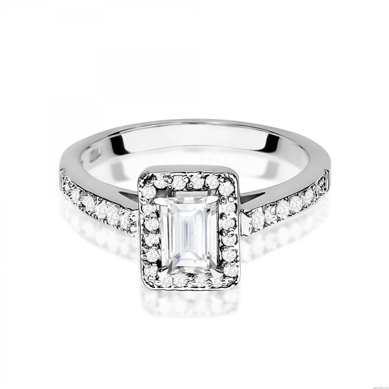 Pierścionek W0422 Diament Laboratoryjny 0,60ct białe złoto 375