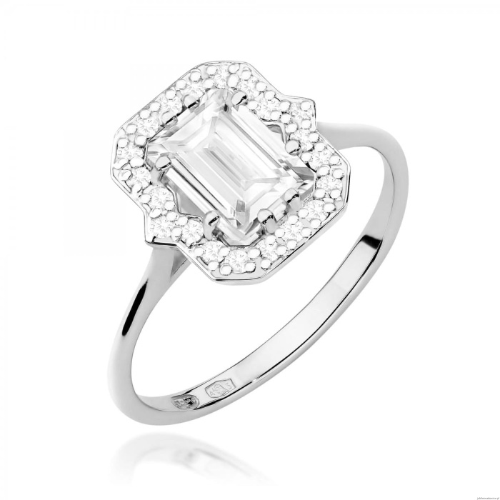 Pierścionek W0576 Diament Laboratoryjny 1.00ct białe złoto 375