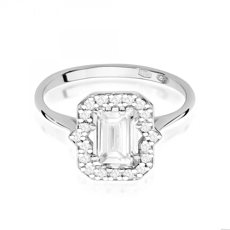 Pierścionek W0576 Diament Laboratoryjny 1.00ct białe złoto 375
