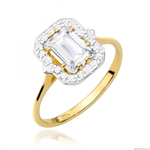 Pierścionek W0576 Diament Laboratoryjny 1.00ct żółte złoto 375