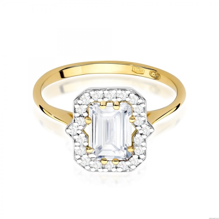 Pierścionek W0576 Diament Laboratoryjny 1.00ct żółte złoto 375