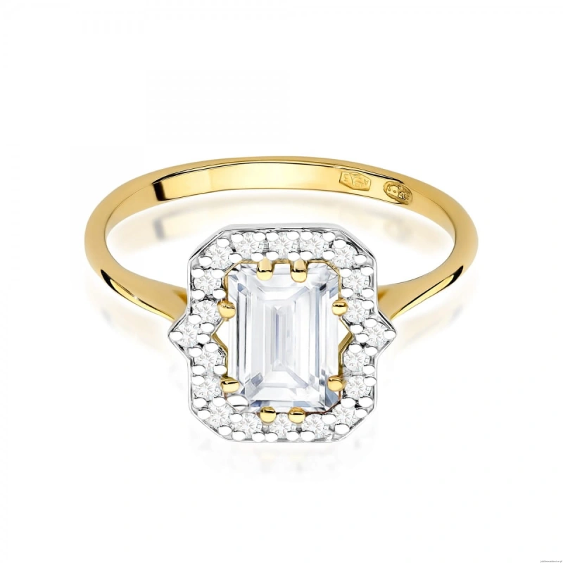 Pierścionek W0576 Diament Laboratoryjny 1.00ct żółte złoto 375