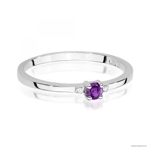 Pierścionek W0464 Ametyst 0,10ct białe złoto 375