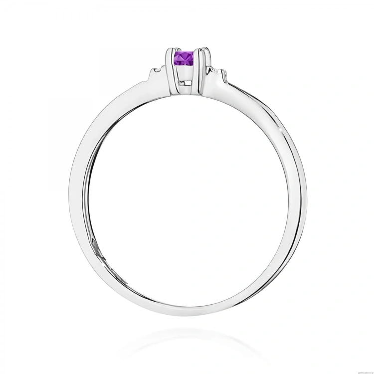 Pierścionek W0464 Ametyst 0,10ct białe złoto 375