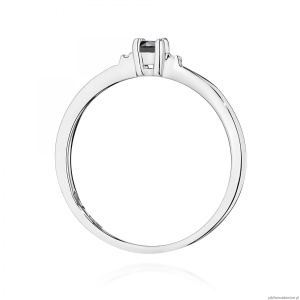 Pierścionek W0464 Czarny Diament 0,12ct białe złoto 375