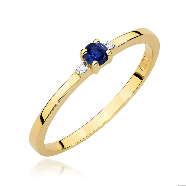 Pierścionek W0464 Szafir 0,15ct żółte złoto 375