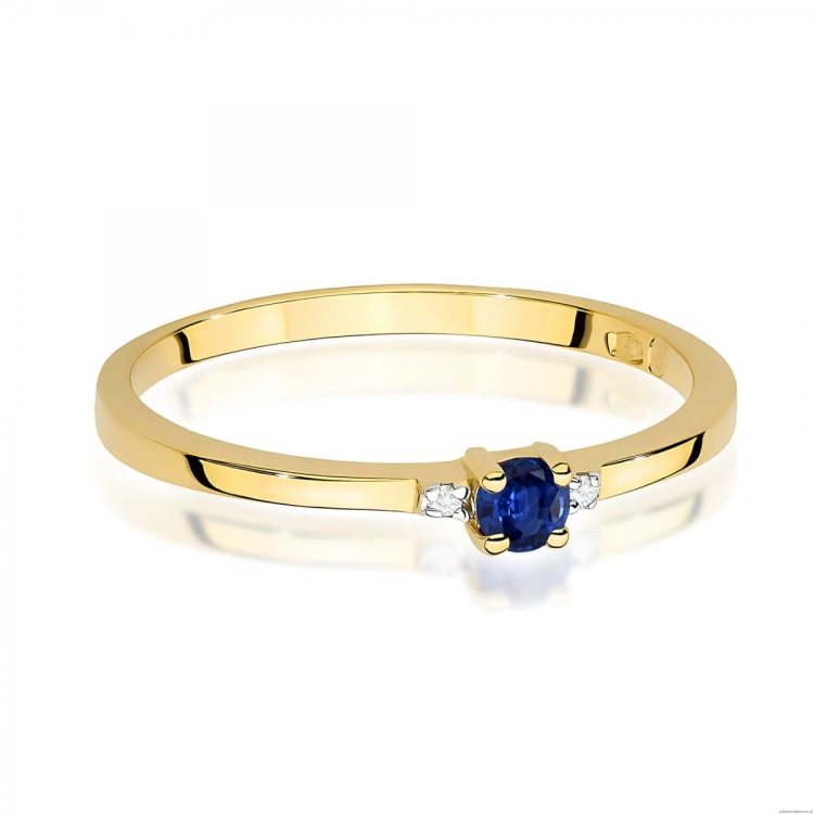 Pierścionek W0464 Szafir 0,15ct żółte złoto 375