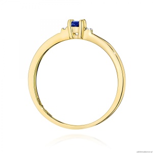 Pierścionek W0464 Szafir 0,15ct żółte złoto 375