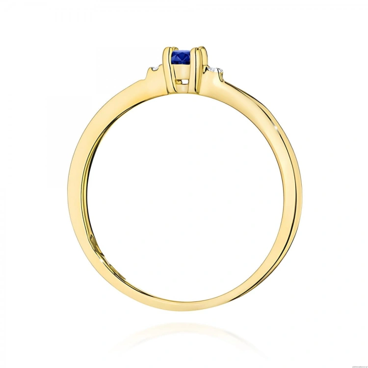 Pierścionek W0464 Szafir 0,15ct żółte złoto 375