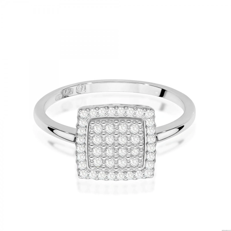 Pierścionek W0574 z diamentami białe złoto 375
