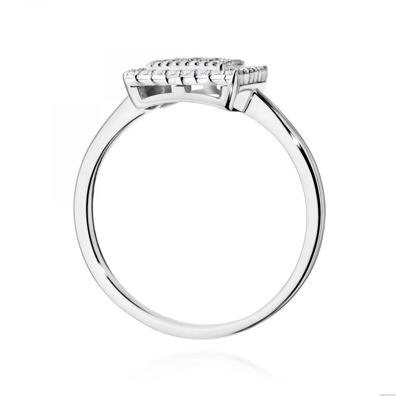 Pierścionek W0574 z diamentami białe złoto 375