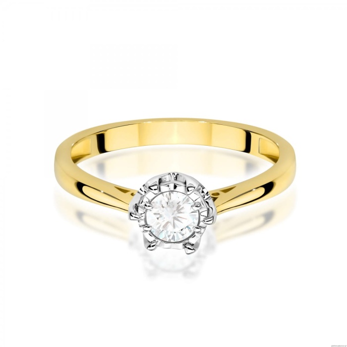 Pierścionek W0605 Diament Laboratoryjny 0,25ct żółte złoto 375