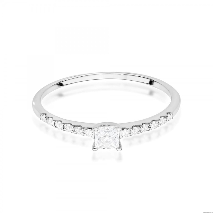 Pierścionek W0588 Diament Laboratoryjny 0,15ct białe złoto 375