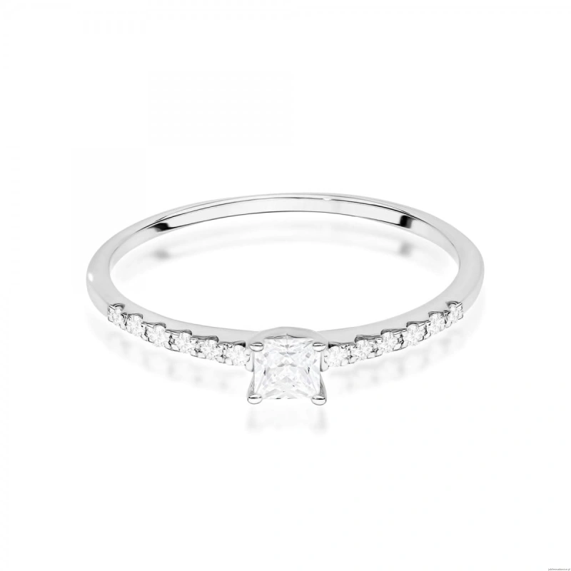 Pierścionek W0588 Diament Laboratoryjny 0,15ct białe złoto 375