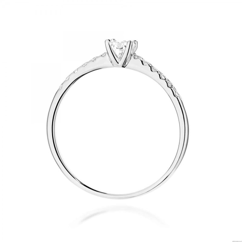 Pierścionek W0588 Diament Laboratoryjny 0,15ct białe złoto 375