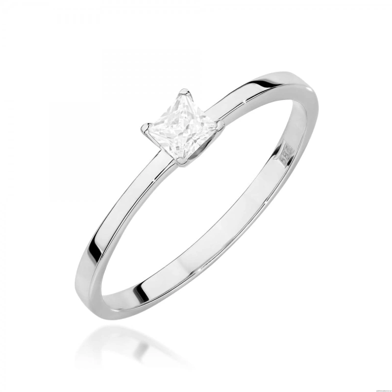 Pierścionek W0586 Diament Laboratoryjny 0,15ct białe złoto 375