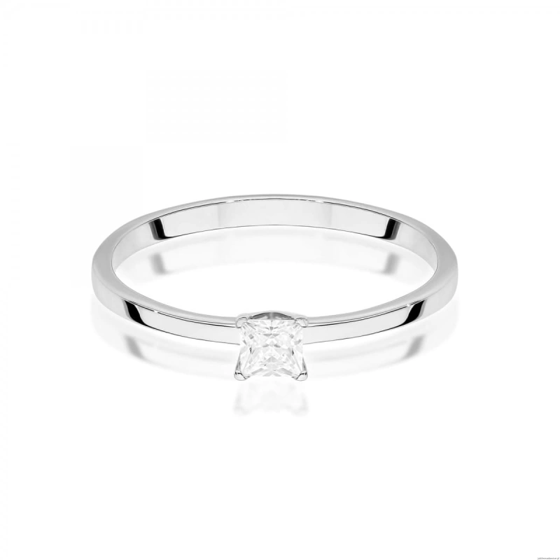 Pierścionek W0586 Diament Laboratoryjny 0,15ct białe złoto 375