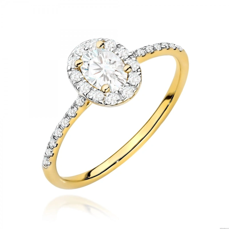 Pierścionek W0584 Diament Laboratoryjny 0,30ct żółte złoto 375