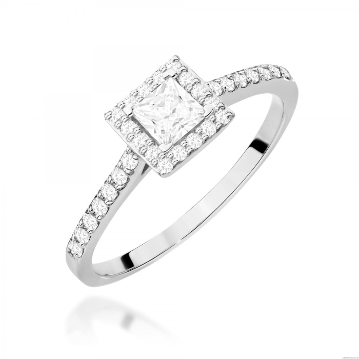 Pierścionek W0591 Diament laboratoryjny 0,30ct białe złoto 375