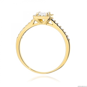 Pierścionek W0591 Diament laboratoryjny 0,30ct żółte złoto 375