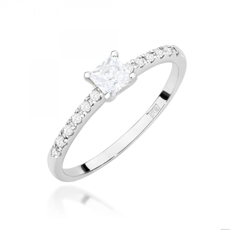 Pierścionek W0589 Diament Laboratoryjny 0,30ct białe złoto 375