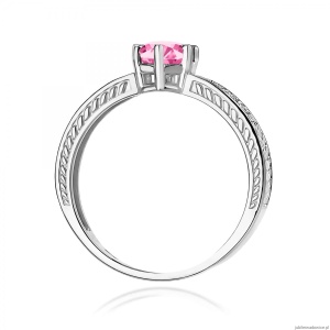 Pierścionek W0075 Różowy Topaz 0,60ct białe złoto 375