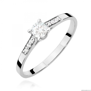 Pierścionek W0399 Diament Laboratoryjny 0,15ct białe złoto 375