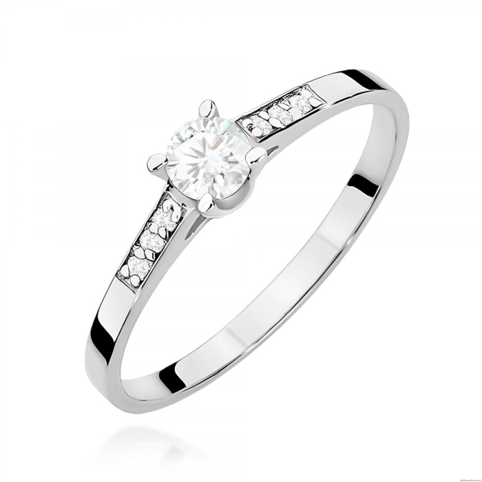 Pierścionek W0399 Diament Laboratoryjny 0,15ct białe złoto 375