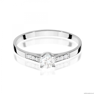 Pierścionek W0399 Diament Laboratoryjny 0,15ct białe złoto 375