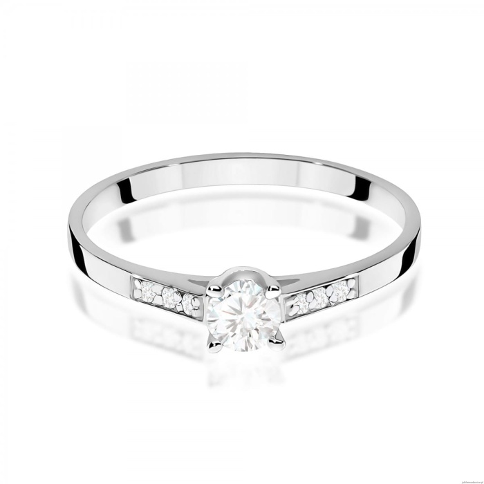 Pierścionek W0399 Diament Laboratoryjny 0,15ct białe złoto 375