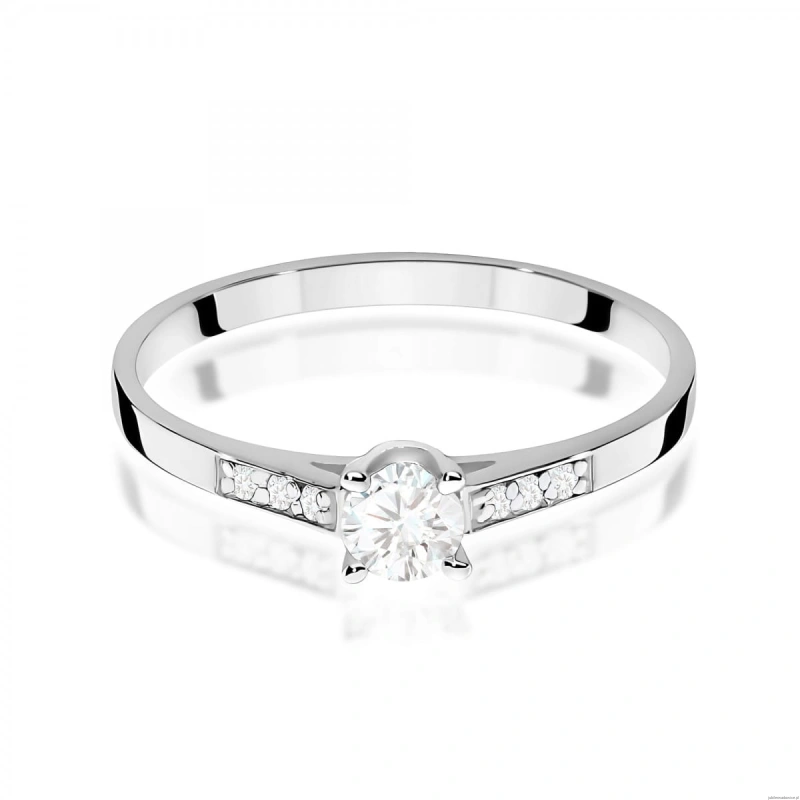 Pierścionek W0399 Diament Laboratoryjny 0,15ct białe złoto 375