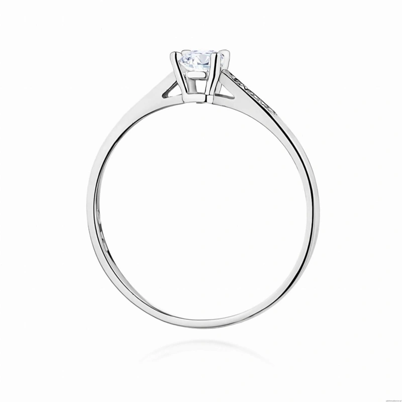 Pierścionek W0399 Diament Laboratoryjny 0,15ct białe złoto 375