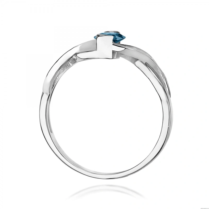 Pierścionek W0028 Topaz London Blue 0,50ct białe złoto 375